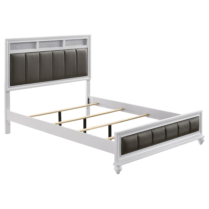 Barzini California King, E.King, & Queen Upholstered Panel Bed White