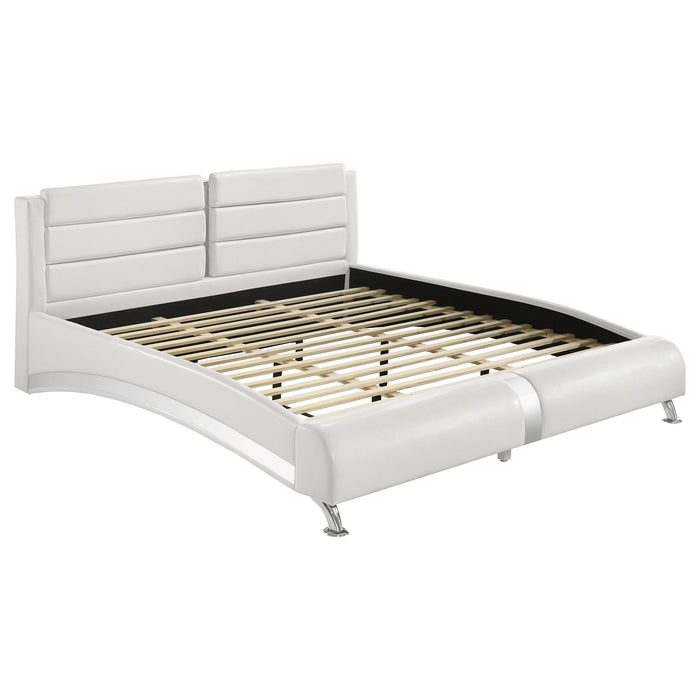 Jeremaine California King, E.King, & Queen Upholstered Bed White - Time 2 Sleep (West Covina, CA)
