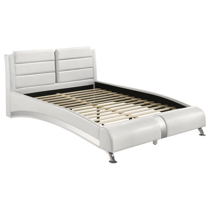 Jeremaine California King, E.King, & Queen Upholstered Bed White - Time 2 Sleep (West Covina, CA)