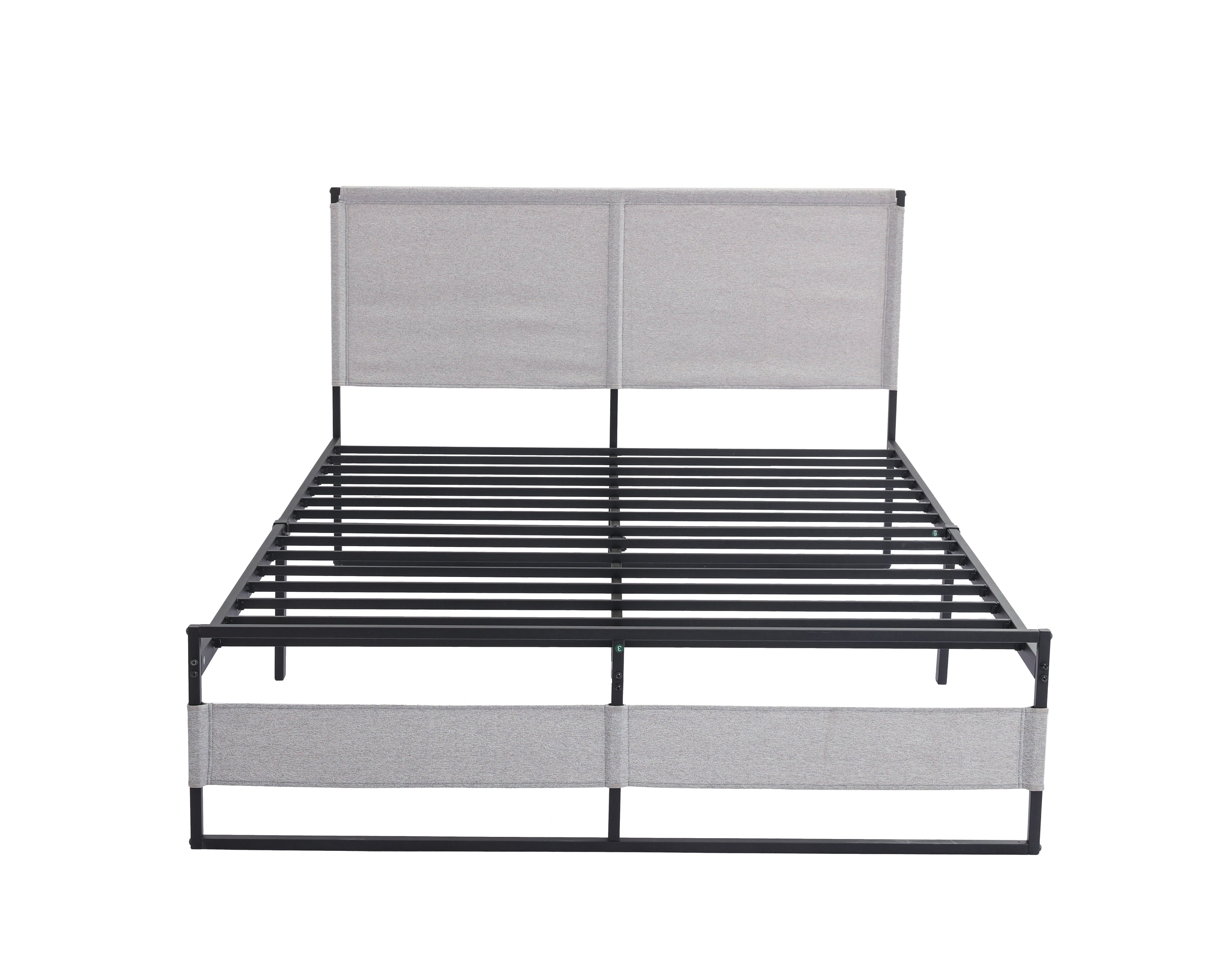 V4 Metal Bed Frame 14 Inch King Size with Headboard and Footboard, Mattress Platform with 12 Inch Storage Space