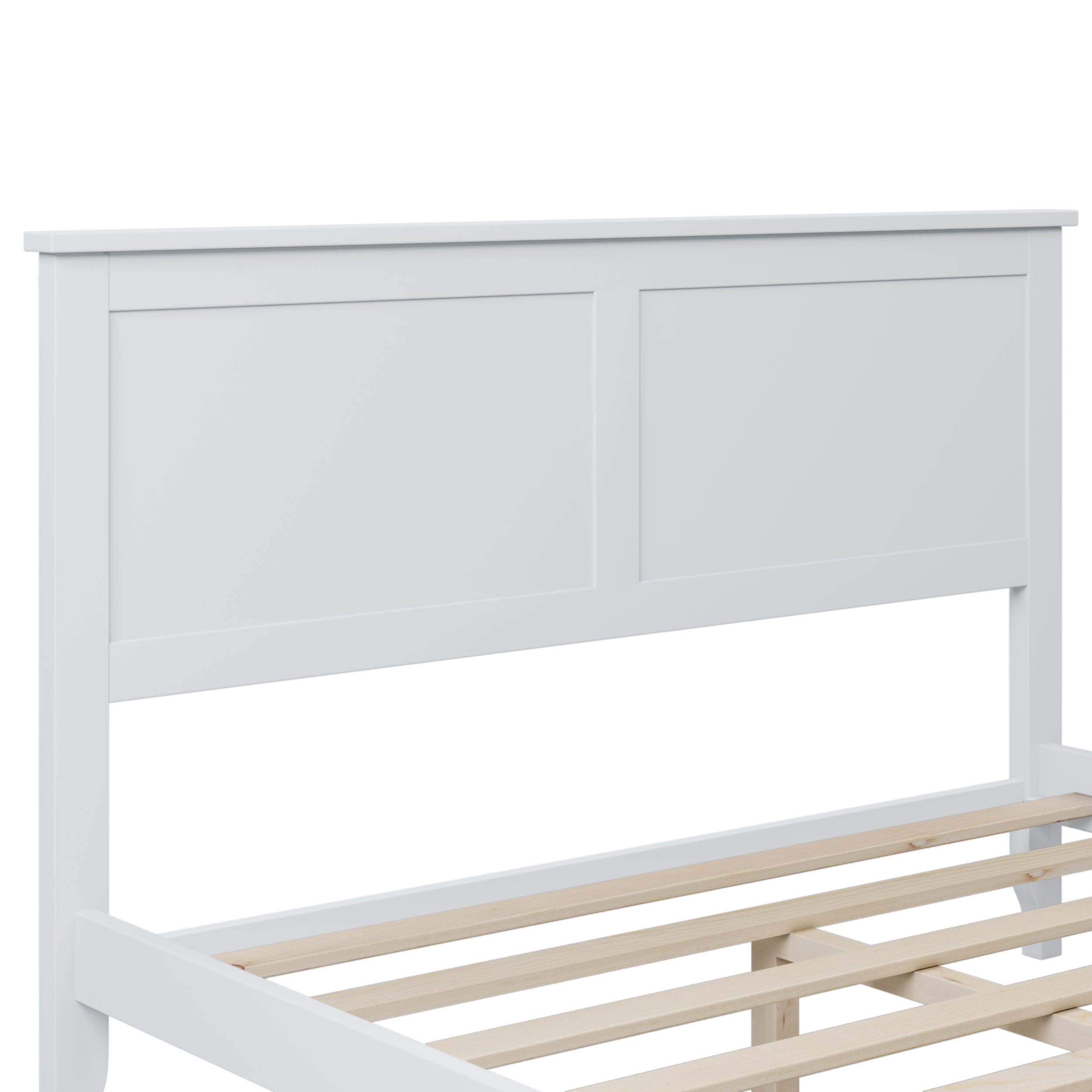 White Solid Platform Bed 