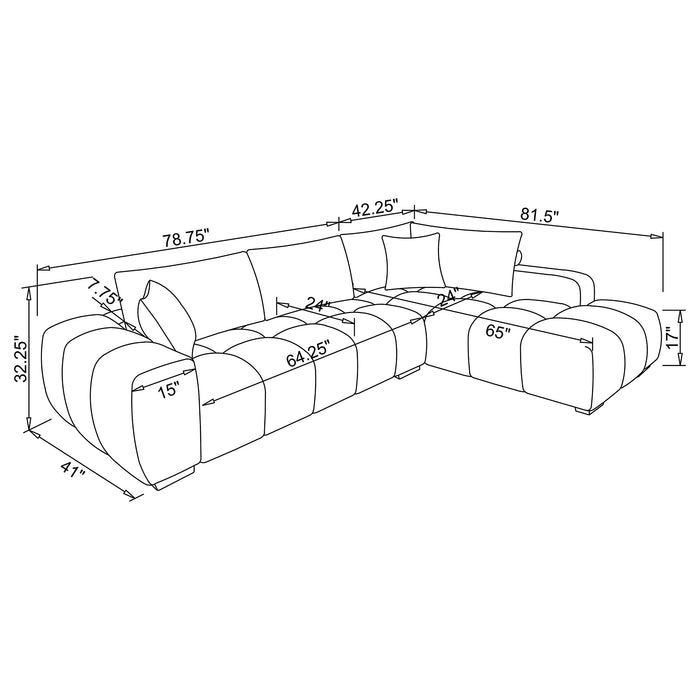 Camacho Stationary Sectionals Upholstered - Time 2 Sleep (West Covina, CA)