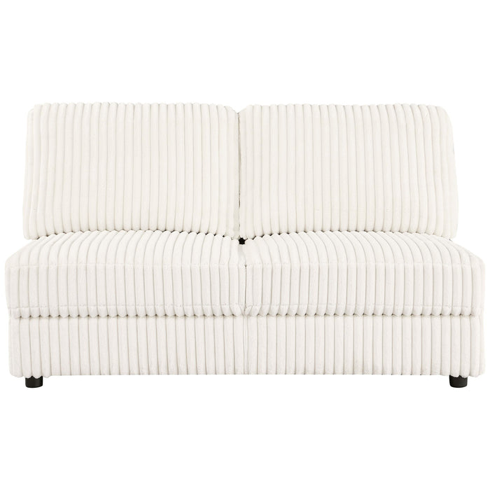 Emberson Upholstered Armless Loveseat Ivory - Time 2 Sleep (West Covina, CA)