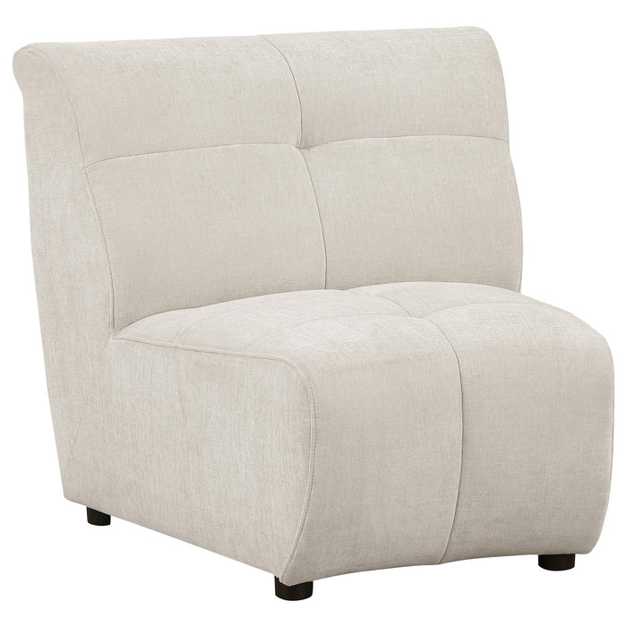 Charlotte Upholstered Curved Armless Chair Ivory - Time 2 Sleep (West Covina, CA)
