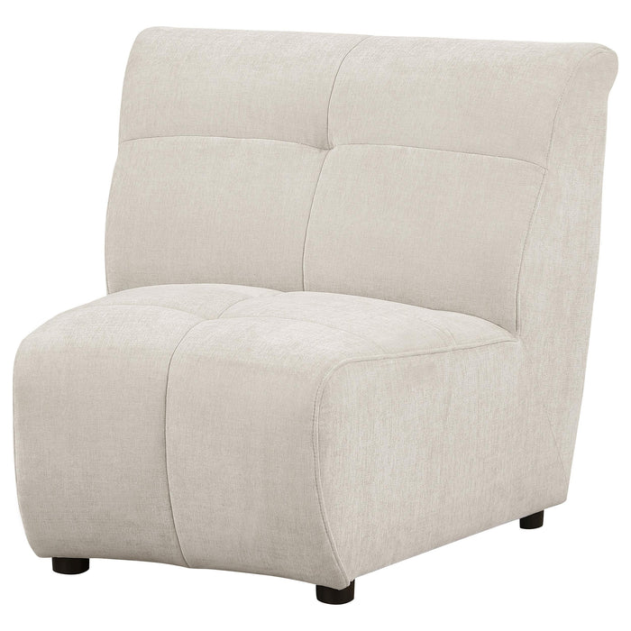 Charlotte Upholstered Curved Armless Chair Ivory - Time 2 Sleep (West Covina, CA)