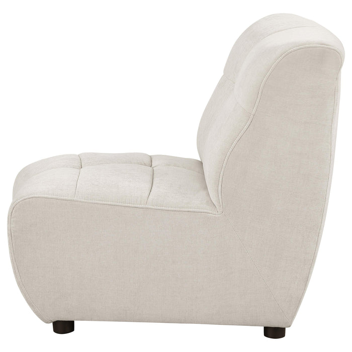 Charlotte Upholstered Curved Armless Chair Ivory - Time 2 Sleep (West Covina, CA)