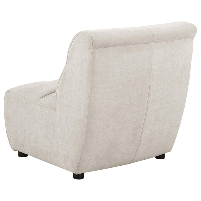 Charlotte Upholstered Curved Armless Chair Ivory - Time 2 Sleep (West Covina, CA)