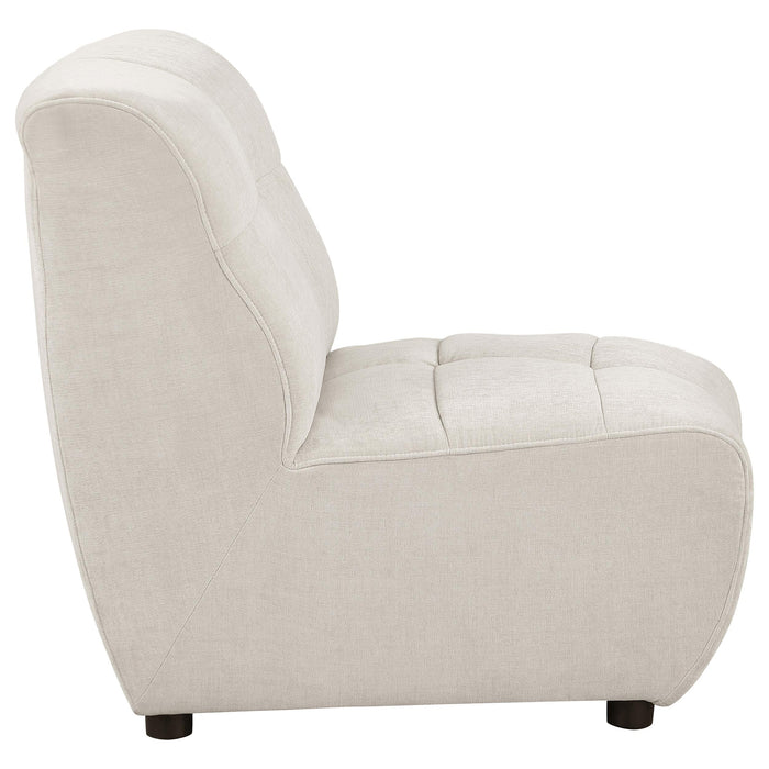 Charlotte Upholstered Curved Armless Chair Ivory - Time 2 Sleep (West Covina, CA)