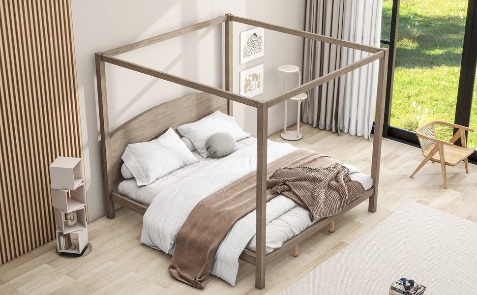 King Size Canopy Platform Bed 