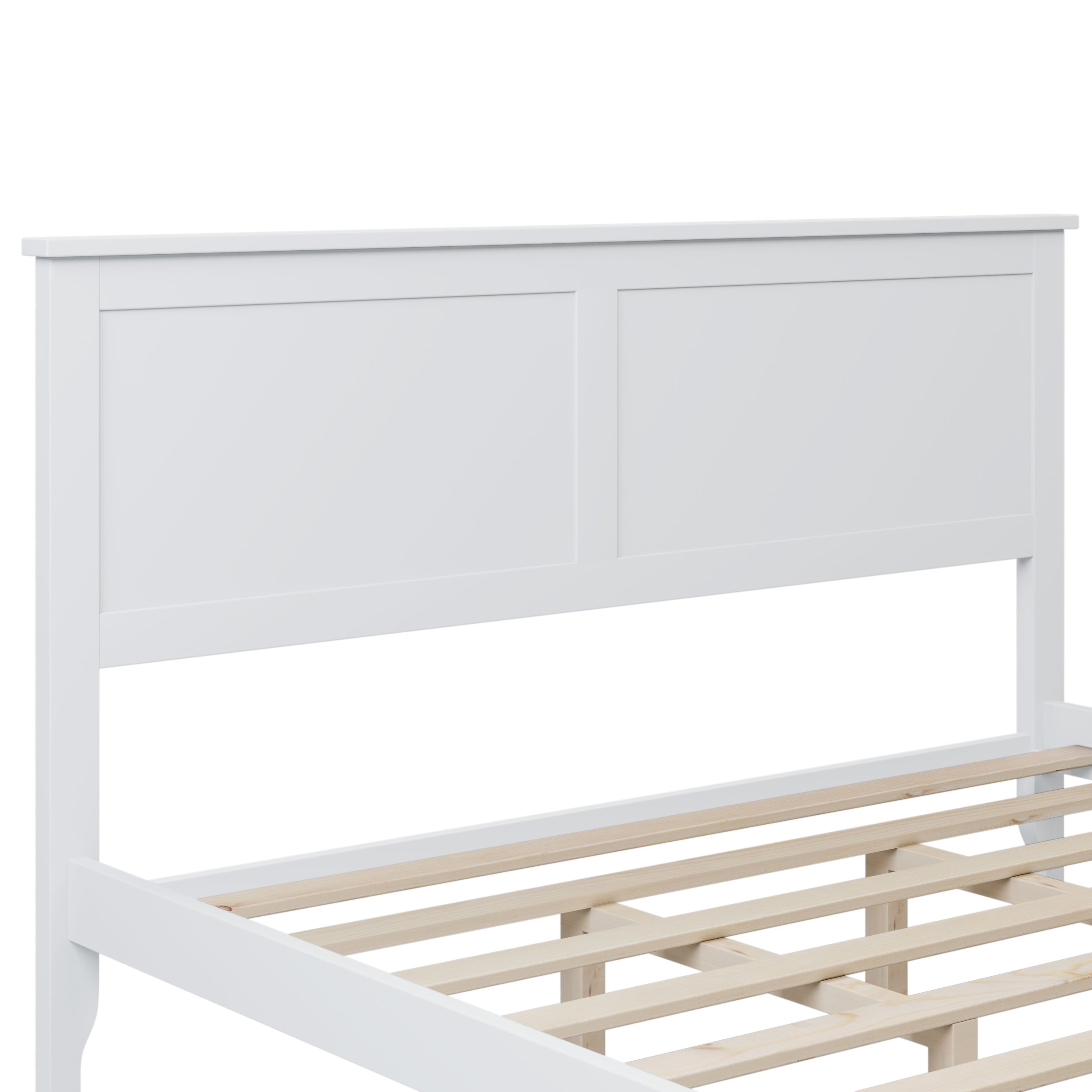 Modern White Queen Platform Bed 