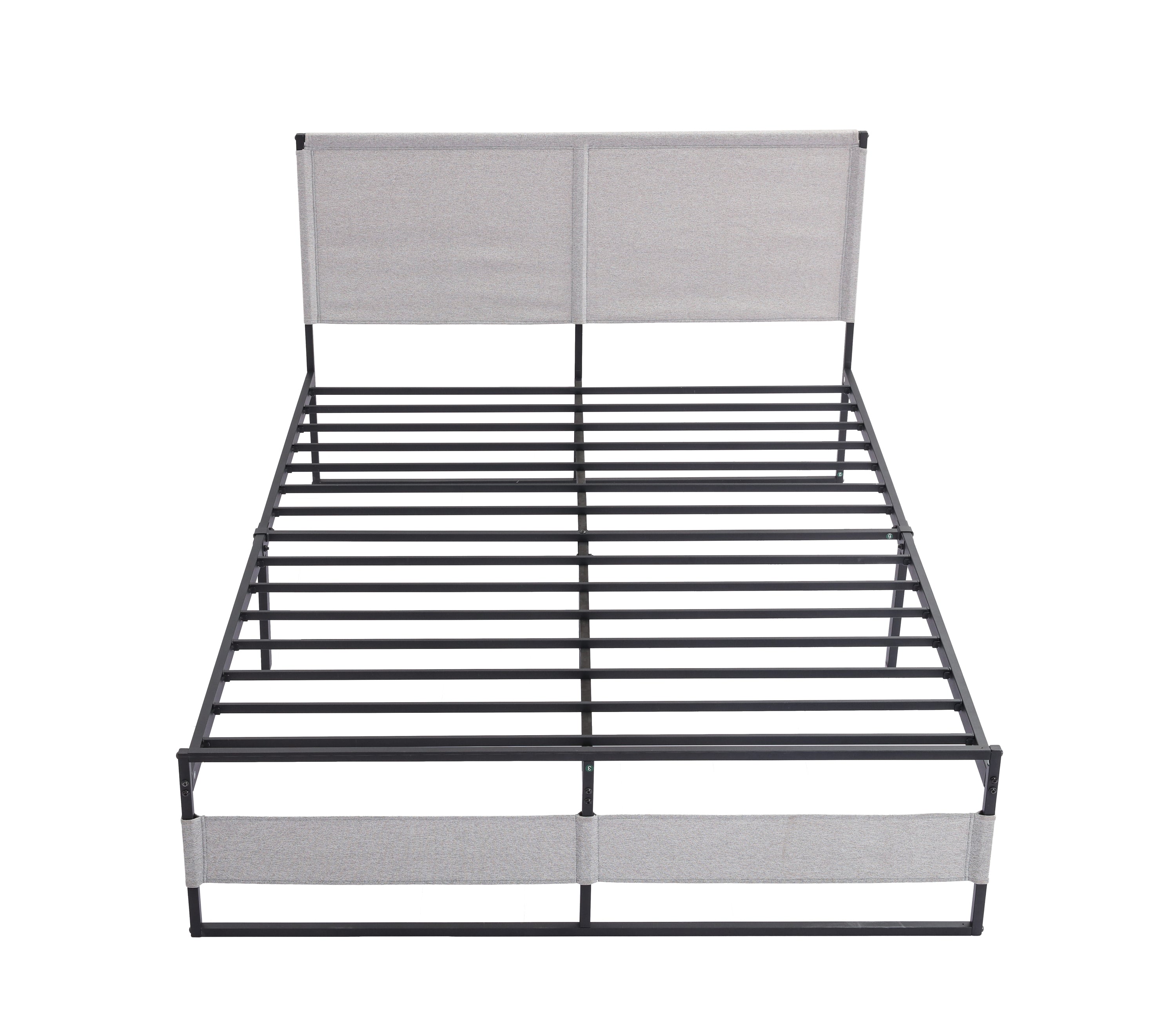 V4 Metal Bed Frame 14 Inch King Size with Headboard and Footboard, Mattress Platform with 12 Inch Storage Space