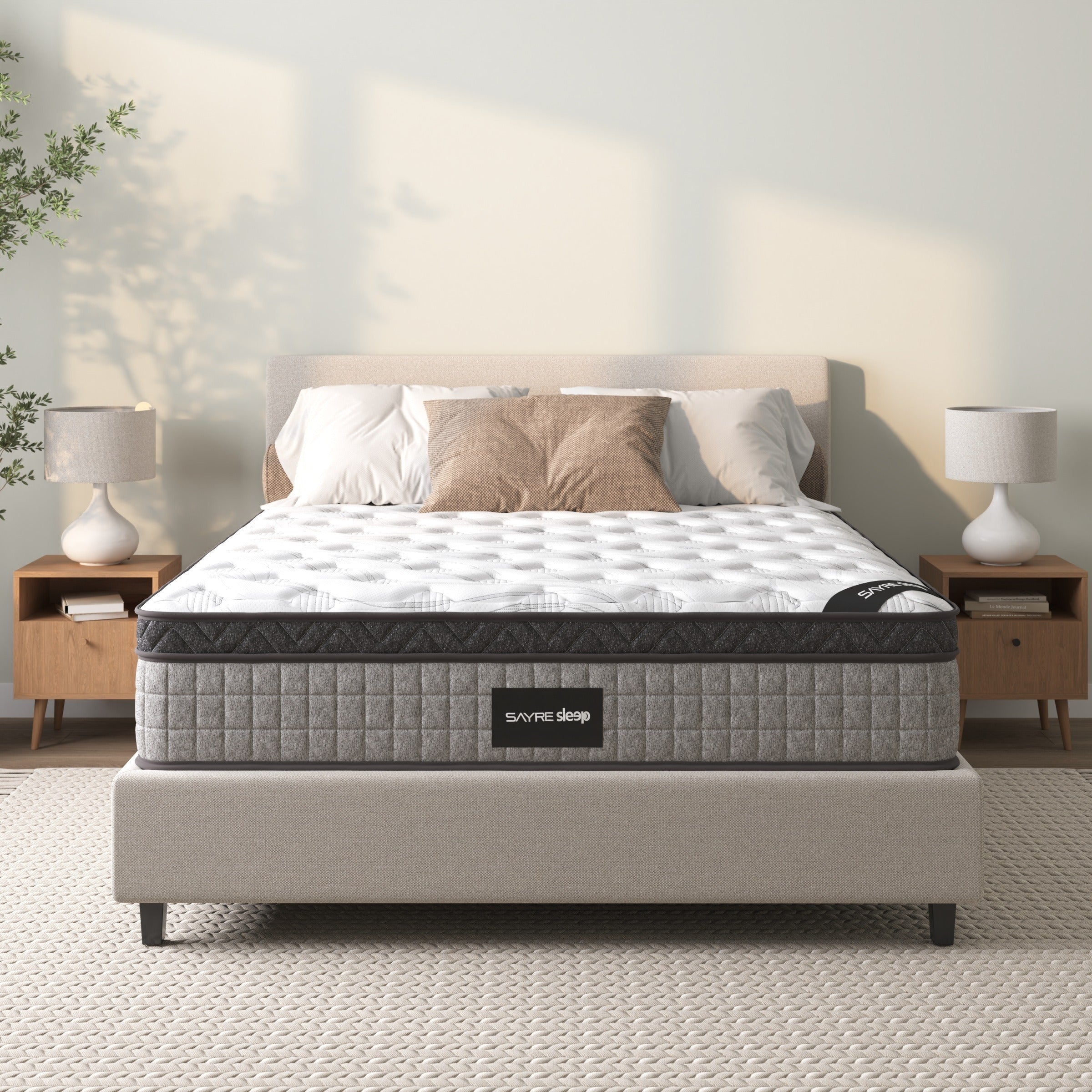 Assembled in USA -  High Quality 10" King Diamond Innerspring Hybrid and Cooling Gel Memory Foam Mattress, Pressure Relief, and Motion Isolation, CertiPUR-US and Oeko TEX Certified