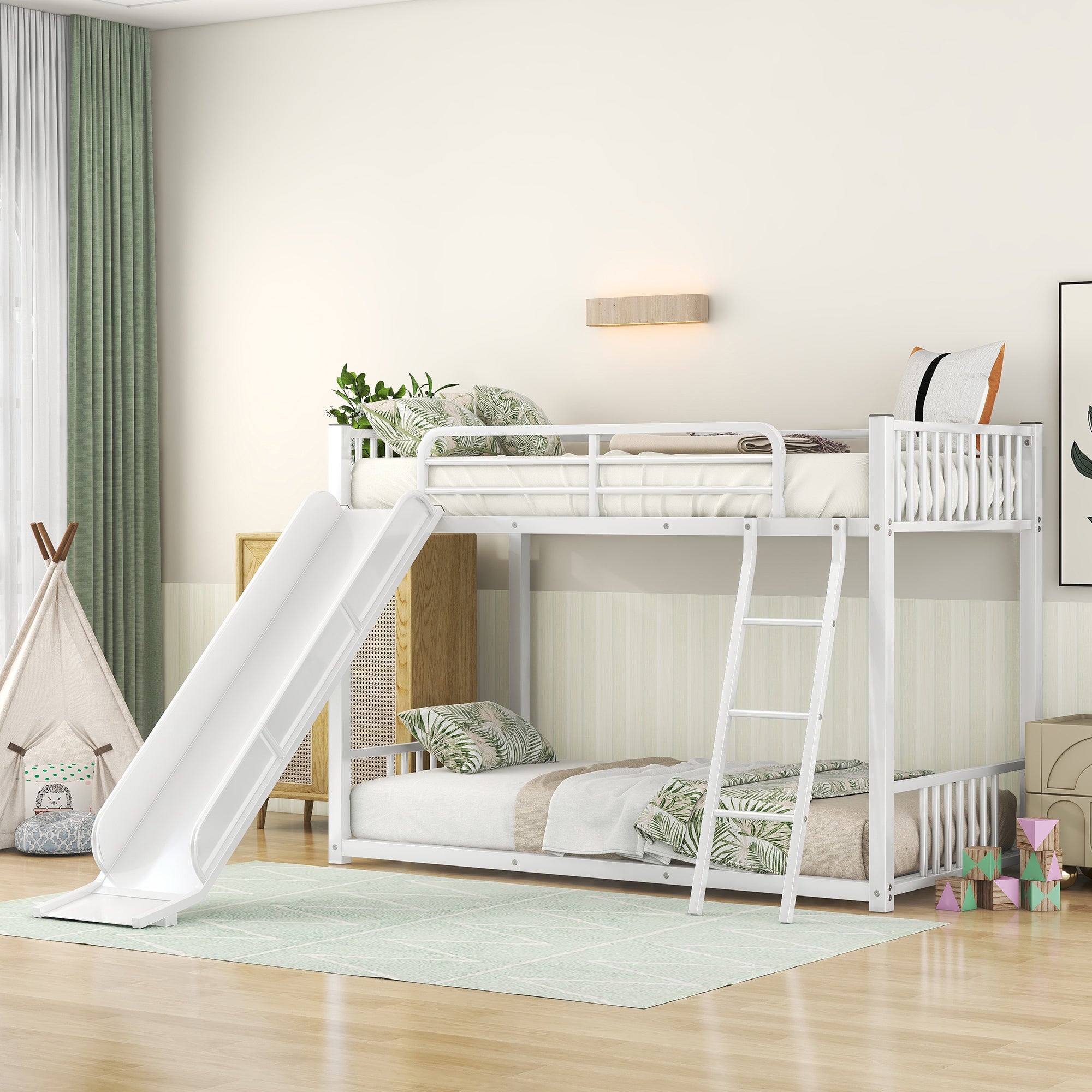 Metal Bunk Bed With Slide