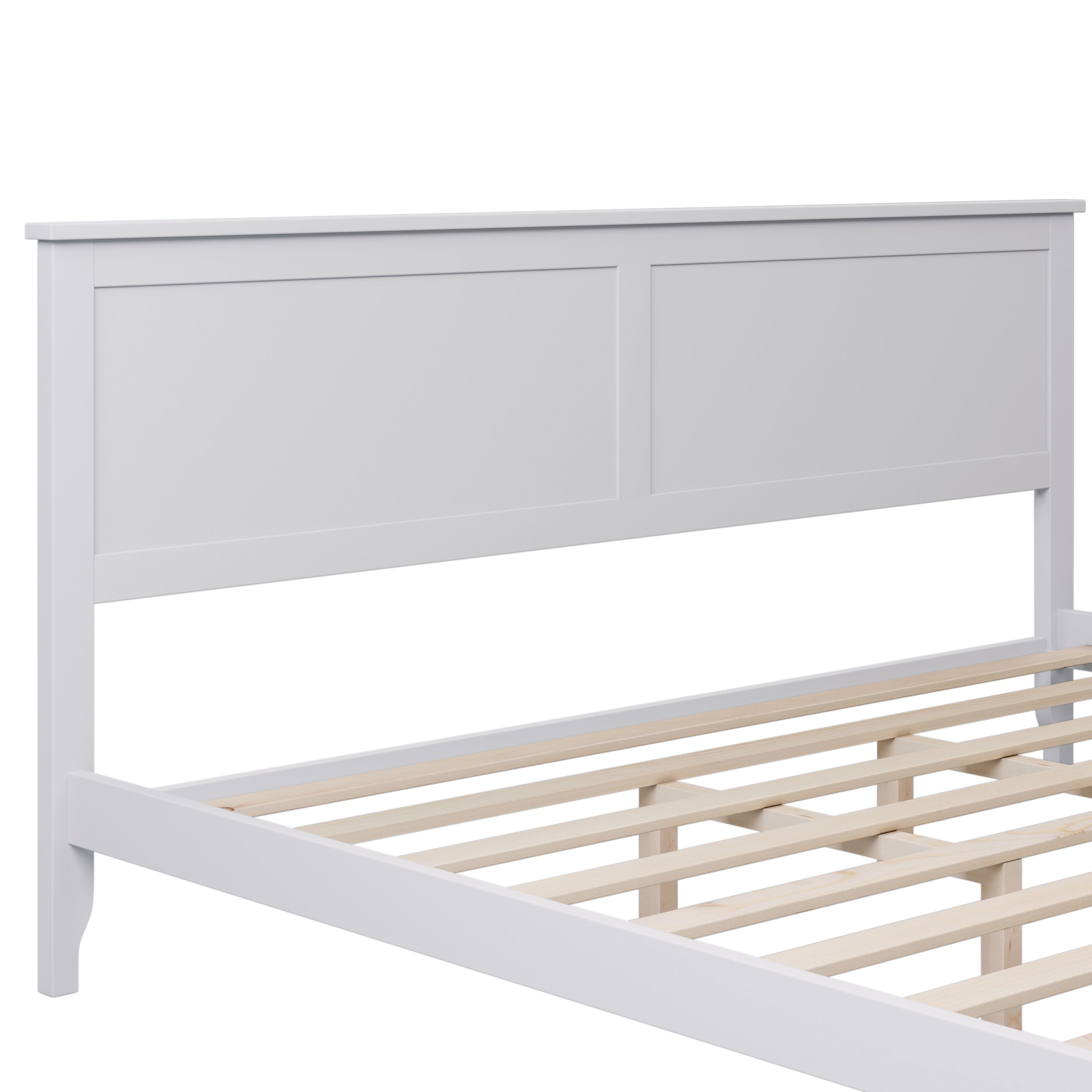 Modern White King Platform Bed