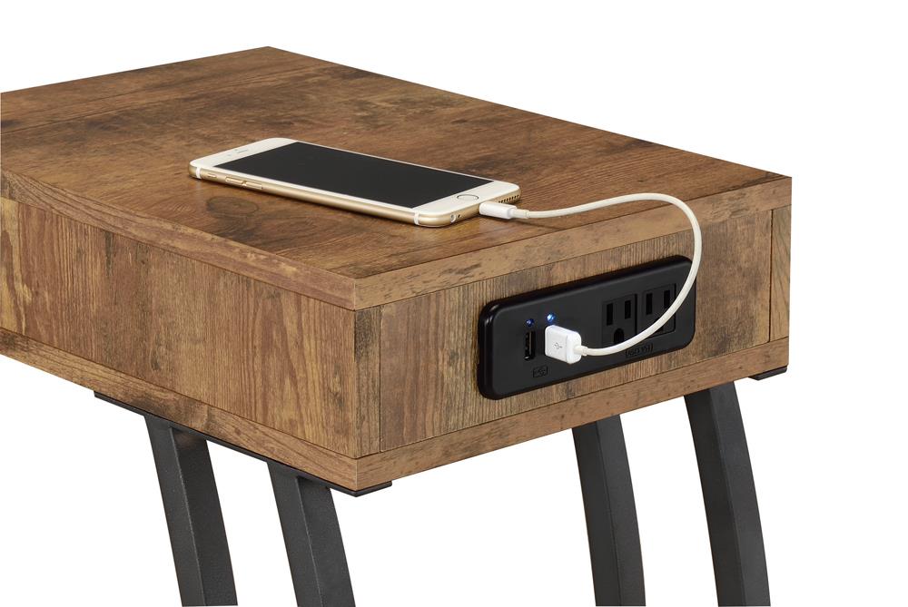 Troy Accent Table with Power Outlet Antique Nutmeg - Time 2 Sleep (West Covina, CA)