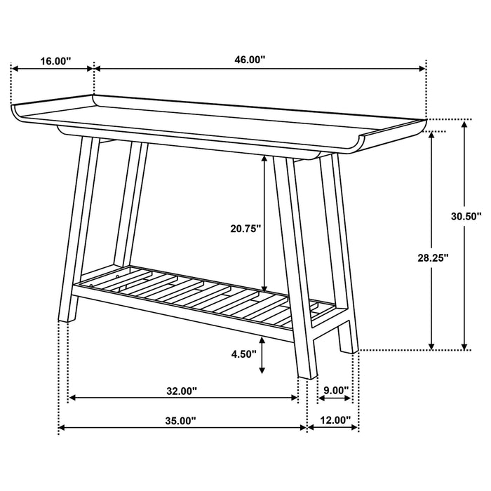 Ornelas 46-inch Console Table with Slatted Shelf Mango Brown - Time 2 Sleep (West Covina, CA)