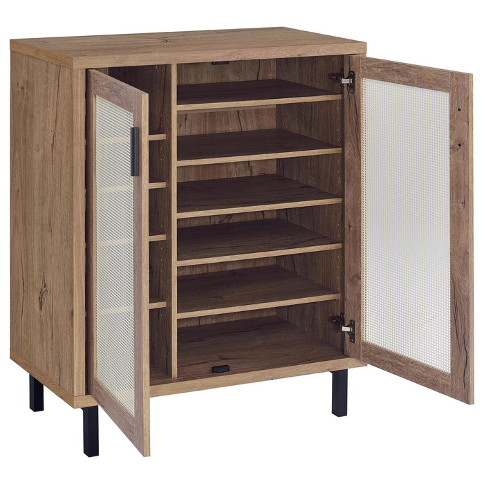 Teller 2-door Shoe Storage Cabinet Natural Oak - Time 2 Sleep (West Covina, CA)