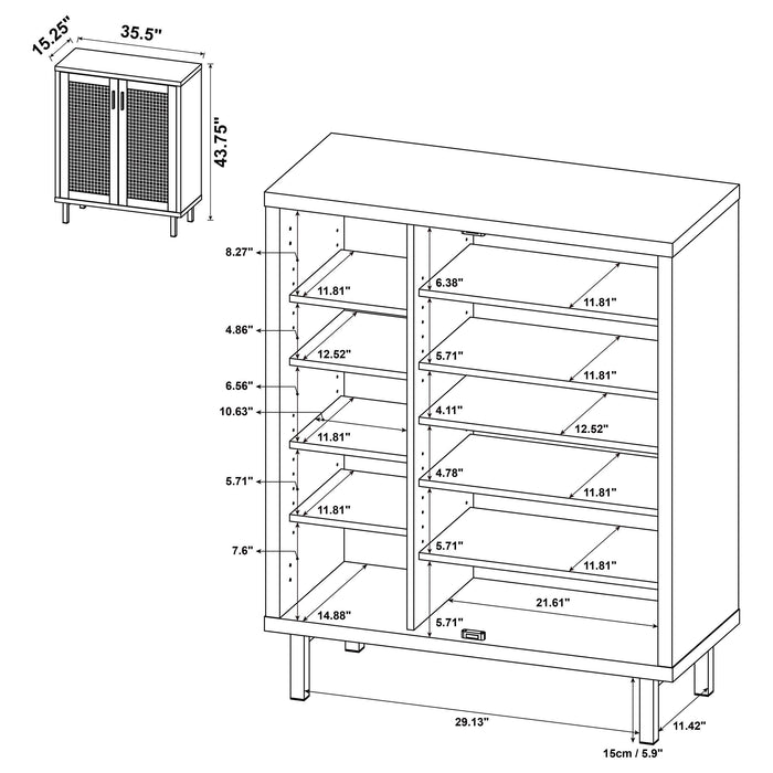 Teller 2-door Shoe Storage Cabinet Natural Oak - Time 2 Sleep (West Covina, CA)