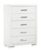 Jessica 5-drawer Chest White - Time 2 Sleep (West Covina, CA)