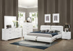 Jeremaine California King, E.King, & Queen Upholstered Bed White - Time 2 Sleep (West Covina, CA)