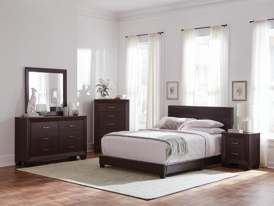 Dorian Upholstered California King, E.King, & Queen Bed Black, Brown, & Grey - Time 2 Sleep (West Covina, CA)