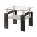 Dyer Tempered Glass End Table with Shelf Black - Time 2 Sleep (West Covina, CA)