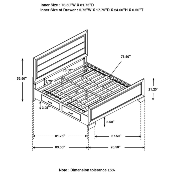Kauffman California King, Eastren King, & Queen Panel Bed Dark Cocoa