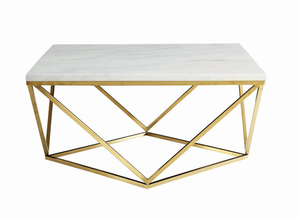 Elana Rectangle 2-shelf Coffee Table Glossy White - Time 2 Sleep (West Covina, CA)