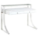 Gemma 2-drawer Writing Desk Glossy White and Chrome - Time 2 Sleep (West Covina, CA)