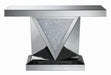 Amore Rectangular Sofa Table with Triangle Detailing Silver and Clear Mirror - Time 2 Sleep (West Covina, CA)