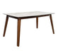Everett Faux Marble Top Dining Table Natural Walnut and White - Time 2 Sleep (West Covina, CA)