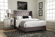 Bancroft Demi-wing Upholstered California King Bed Grey - Time 2 Sleep (West Covina, CA)