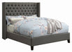 Bancroft Demi-wing Upholstered California King Bed Grey - Time 2 Sleep (West Covina, CA)