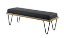 Chad Upholstered Bench with Hairpin Legs Dark Blue - Time 2 Sleep (West Covina, CA)