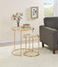 Maylin 2-piece Round Glass Top Nesting Tables Gold - Time 2 Sleep (West Covina, CA)