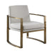 Cory Concave Metal Arm Accent Chair Cream and Bronze - Time 2 Sleep (West Covina, CA)