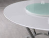 Abby Round Dining Table with Lazy Susan White and Chrome - Time 2 Sleep (West Covina, CA)