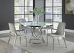 Irene Round Glass Top Dining Table White and Chrome - Time 2 Sleep (West Covina, CA)
