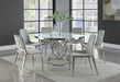 Irene Round Glass Top Dining Table White and Chrome - Time 2 Sleep (West Covina, CA)