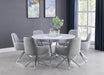 Abby Round Dining Table with Lazy Susan White and Chrome - Time 2 Sleep (West Covina, CA)