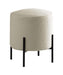 Basye Round Upholstered Ottoman Beige and Matte Black - Time 2 Sleep (West Covina, CA)