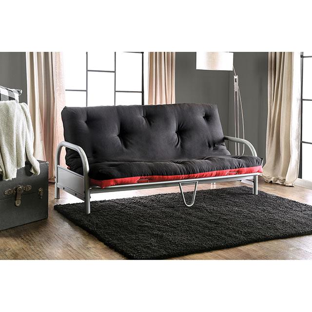 Aksel Black/Red Futon Mattress, Black, Red & Gray - Time 2 Sleep (West Covina, CA)