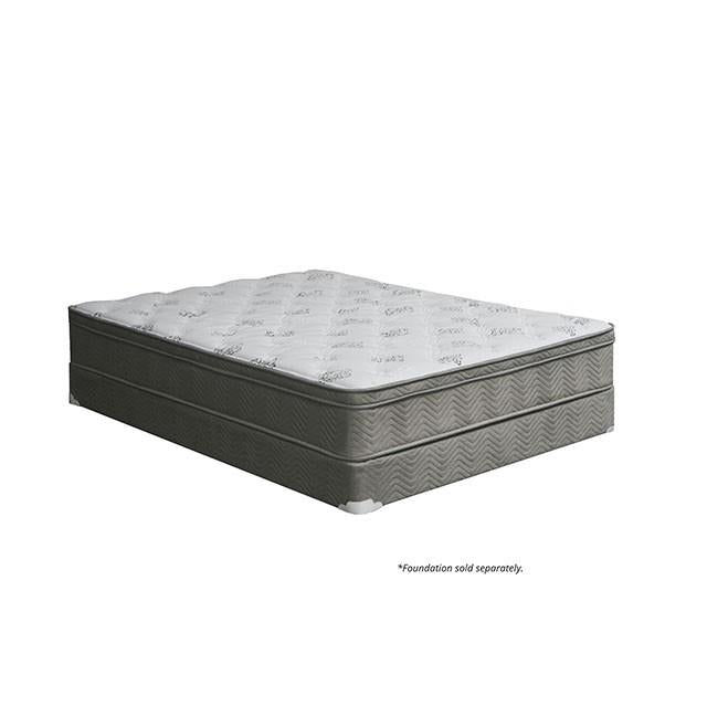 ALEKSA White, Gray 11" Euro Top Mattress, Cal.King, E.King, Full, & Queen - Time 2 Sleep (West Covina, CA)