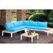 WINONA White/Oak/Blue Patio Sectional w/ Table - Time 2 Sleep (West Covina, CA)