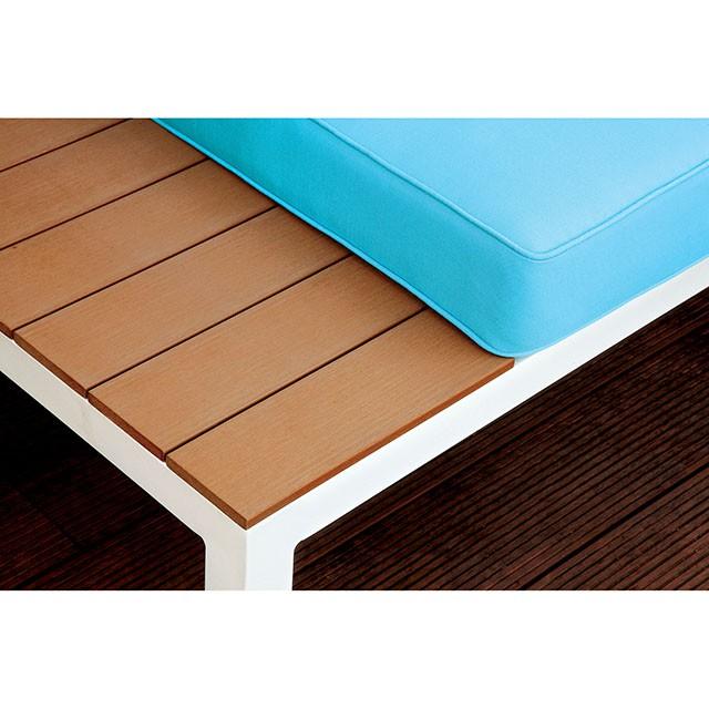 WINONA White/Oak/Blue Patio Sectional w/ Table - Time 2 Sleep (West Covina, CA)