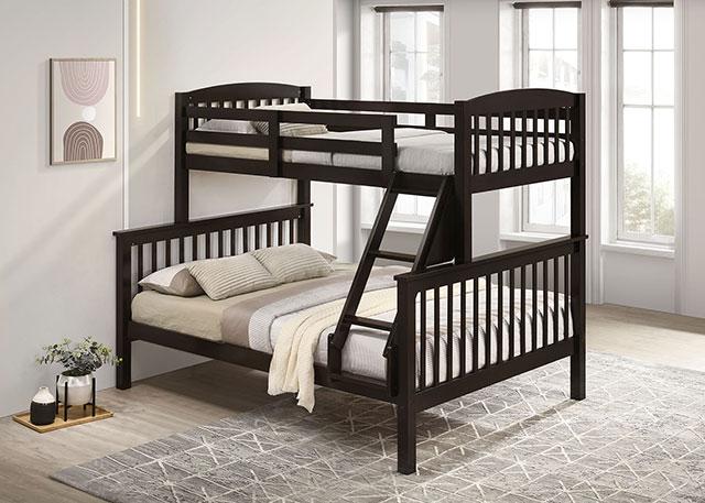 Brookings Twin/Full Bunk Bed White, Brown & Black - Time 2 Sleep (West Covina, CA)