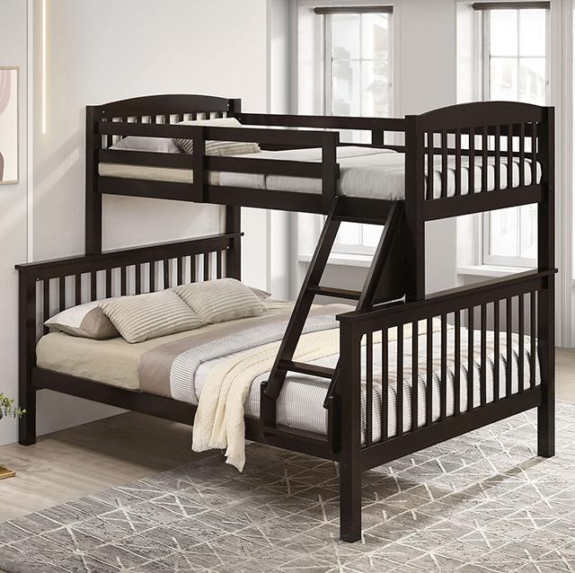Brookings Twin/Full Bunk Bed White, Brown & Black - Time 2 Sleep (West Covina, CA)