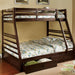 California II Cherry Twin/Full Bunk Bed w/ 2 Drawers Cherry, Walnut, Grey, &Oak - Time 2 Sleep (West Covina, CA)