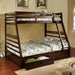 California II Cherry Twin/Full Bunk Bed w/ 2 Drawers Cherry, Walnut, Grey, &Oak - Time 2 Sleep (West Covina, CA)