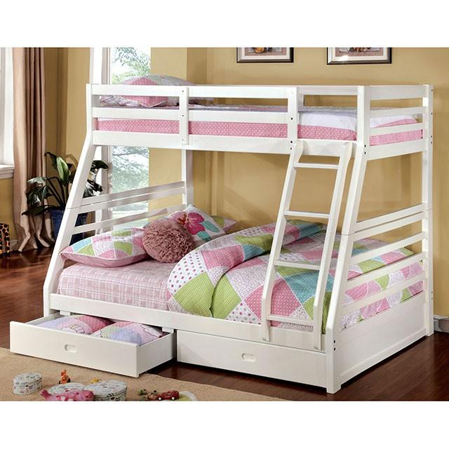 California II Cherry Twin/Full Bunk Bed w/ 2 Drawers Cherry, Walnut, Grey, &Oak - Time 2 Sleep (West Covina, CA)
